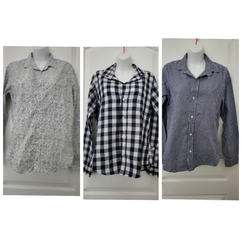 Frank & Eileen Black and White Button Down Shirts